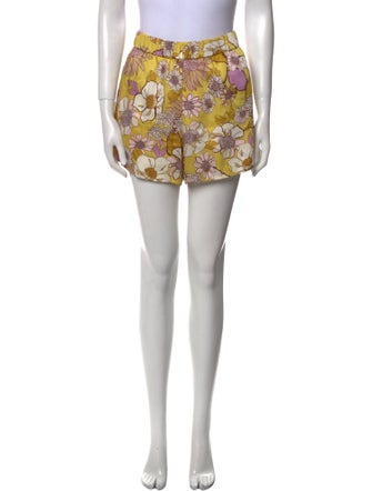 Sandro Floral Print Mini Shorts