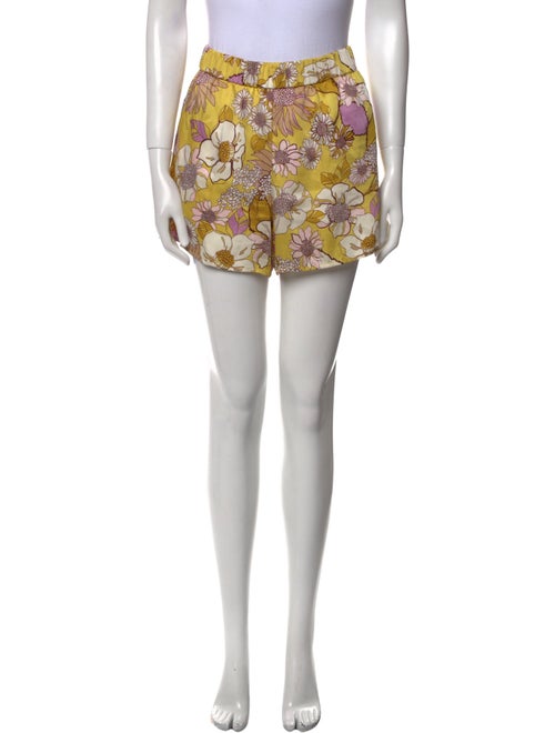 Sandro Floral Print Mini Shorts