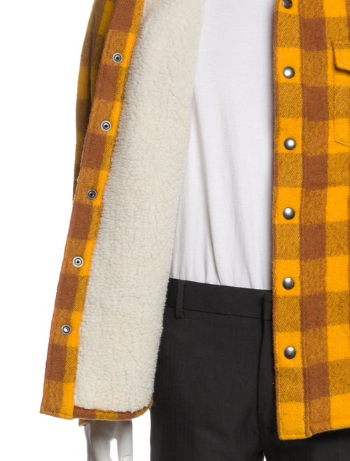 Sandro Virgin Wool Plaid Print Trucker Jacket