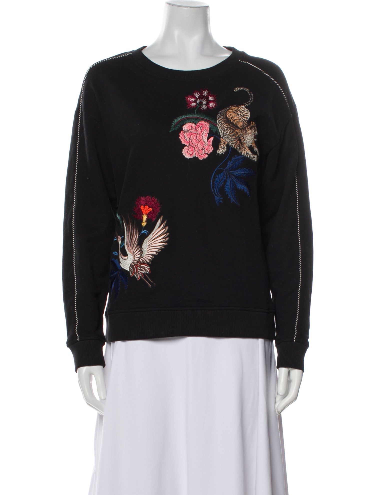 Sandro Graphic Print Crew Neck Sweatshirt