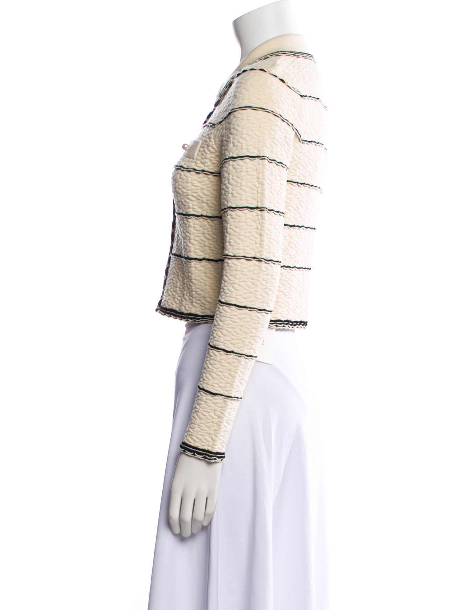 Sandro Striped Long Sleeve Crop Top