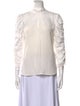 Sandro Mock Neck Three-Quarter Sleeve Blouse