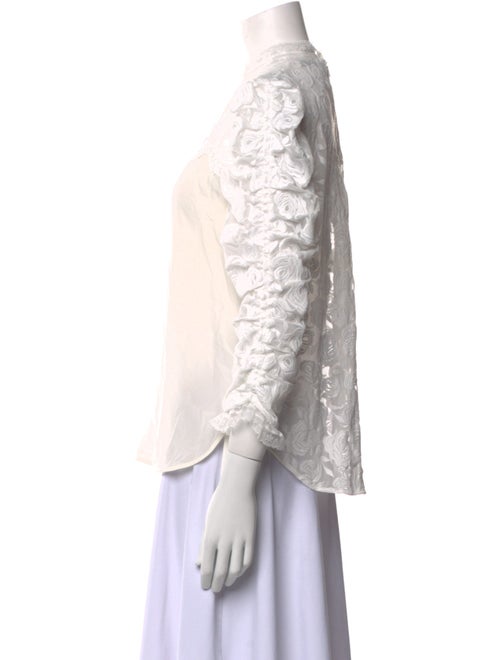 Sandro Mock Neck Three-Quarter Sleeve Blouse