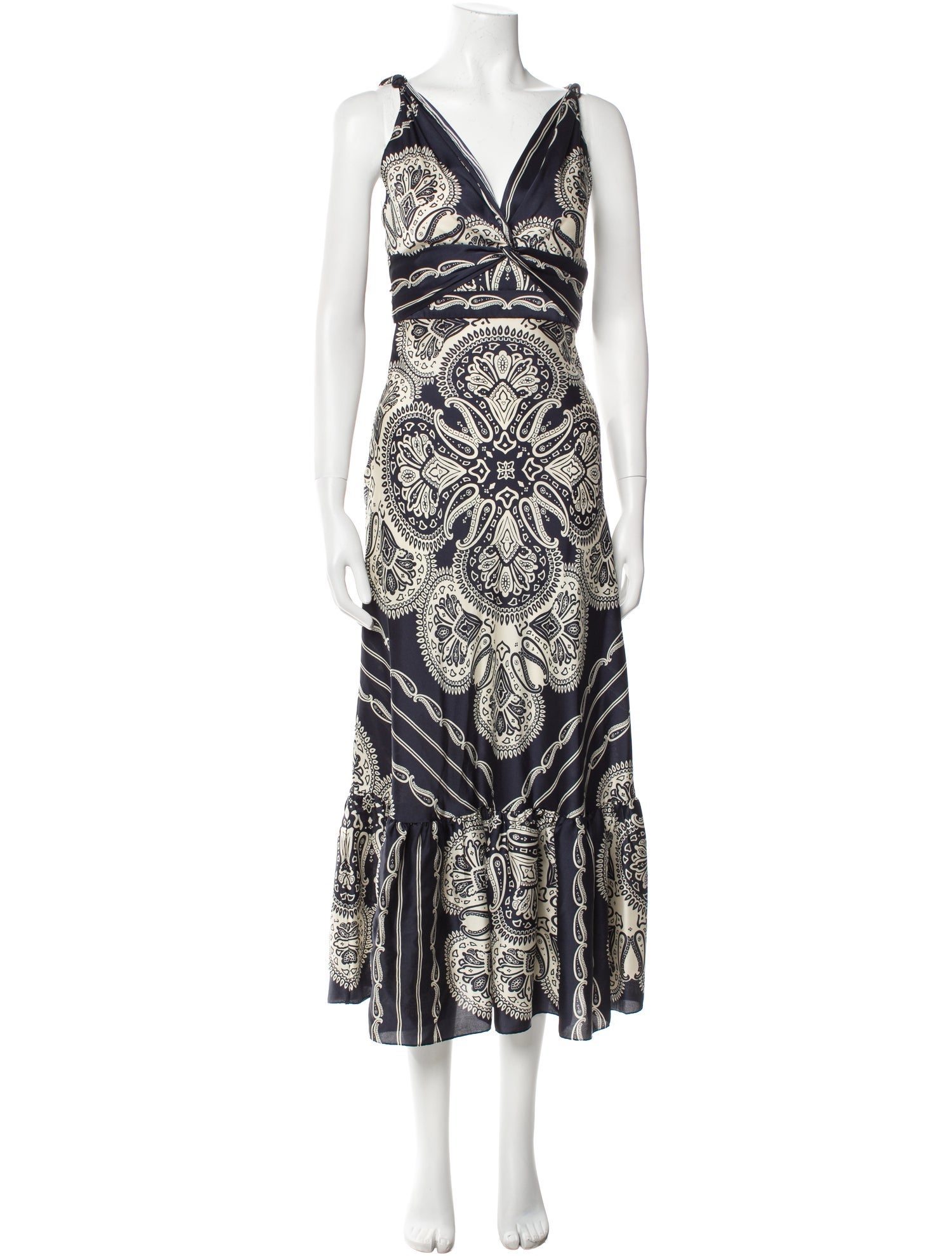Sandro Paisley Print Long Dress