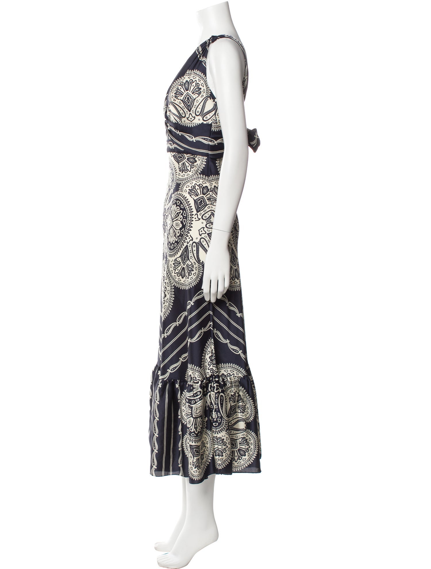 Sandro Paisley Print Long Dress