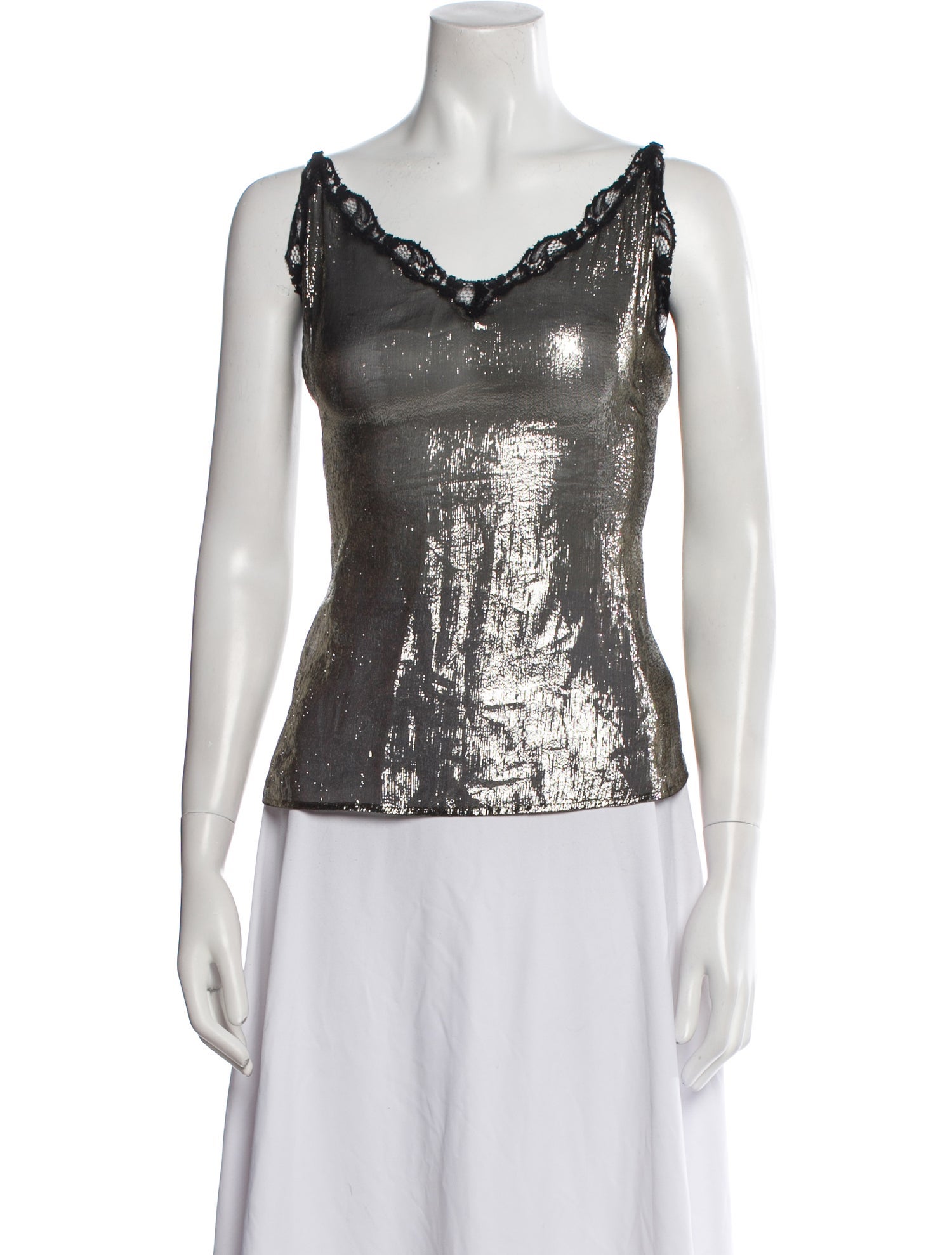 Sandro Silk V-Neck Top