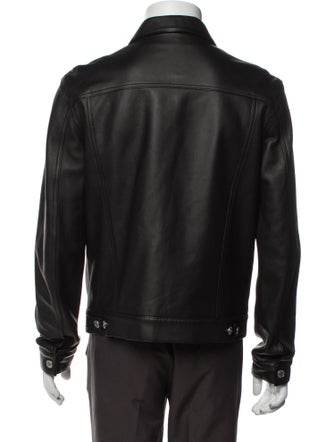 Sandro Lamb Leather Trucker Jacket