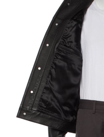 Sandro Lamb Leather Trucker Jacket