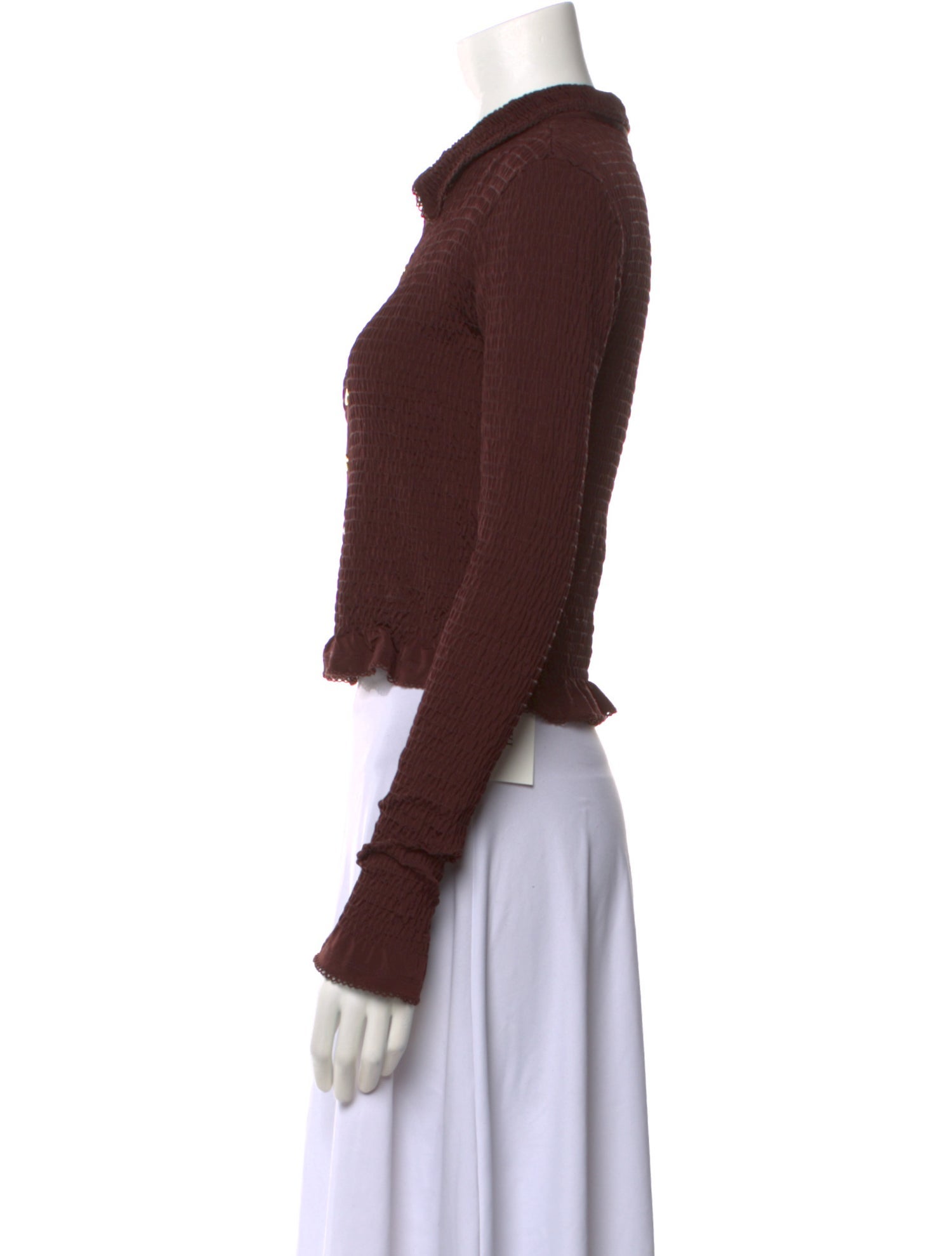 Sandro Long Sleeve Crop Top