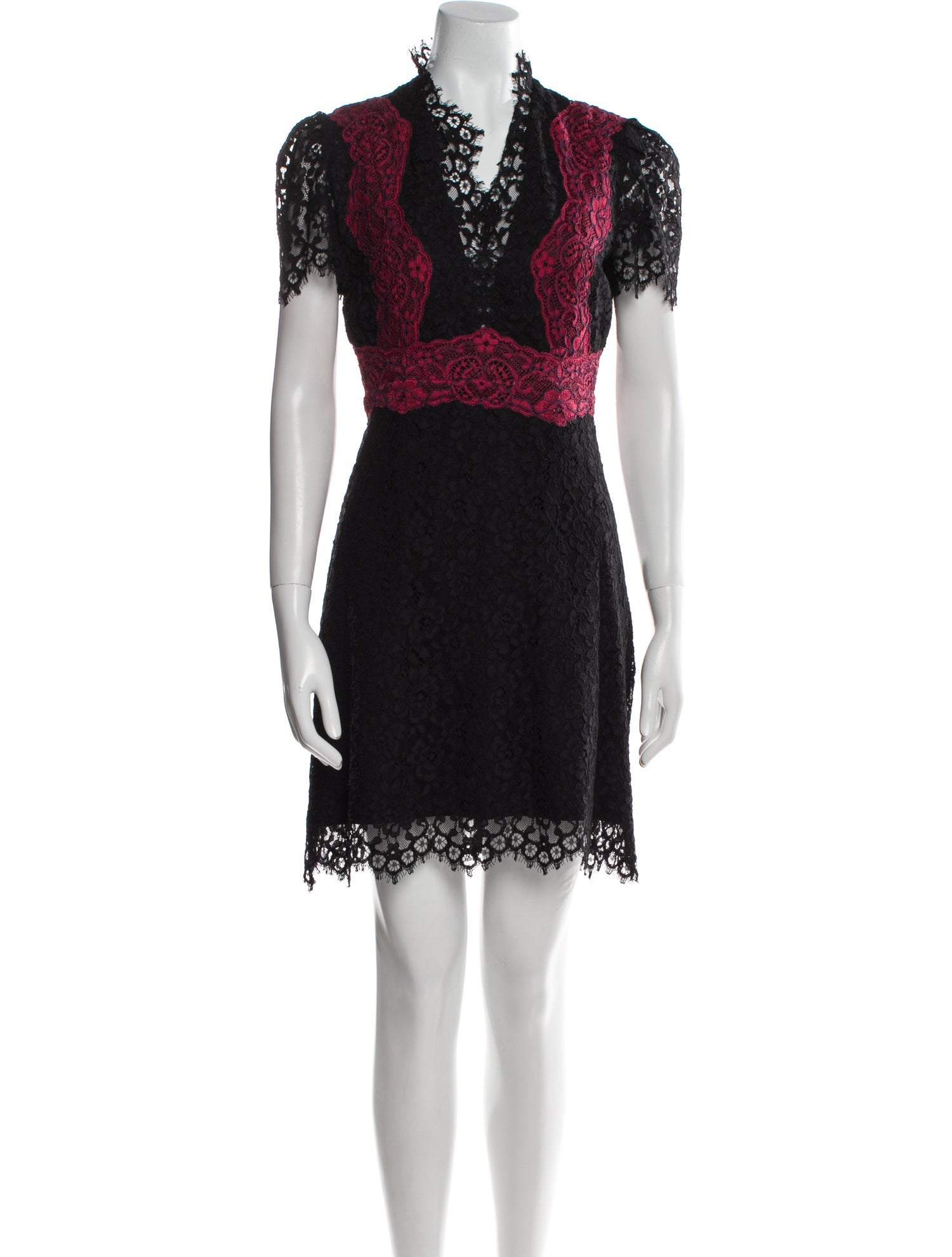 Sandro Lace Pattern Mini Dress