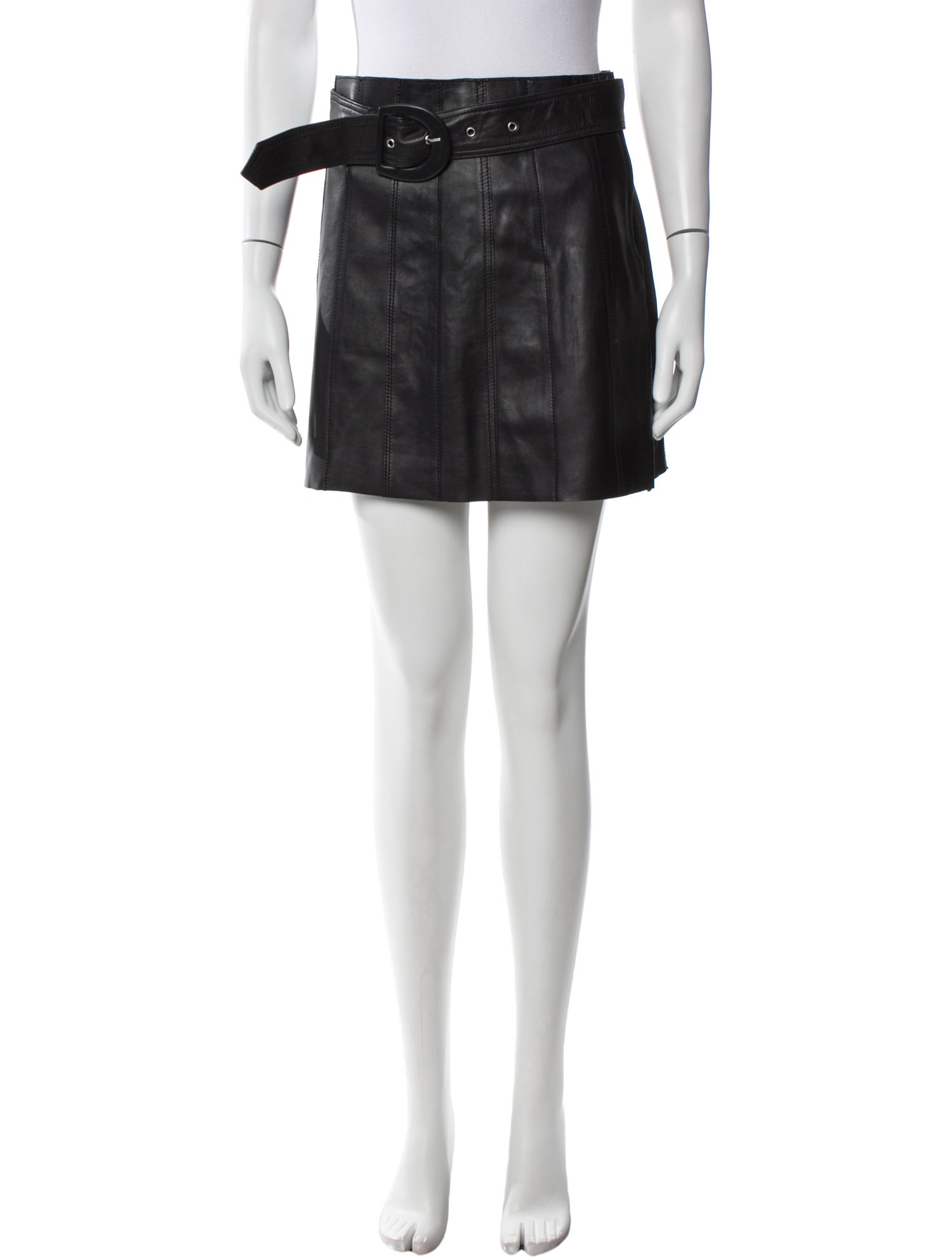 Sandro Lamb Leather Mini Skirt