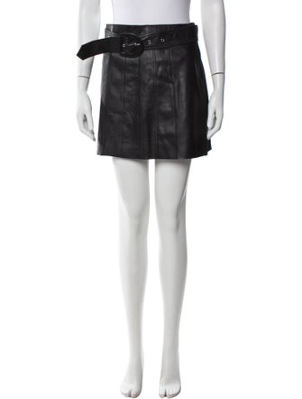 Sandro Lamb Leather Mini Skirt