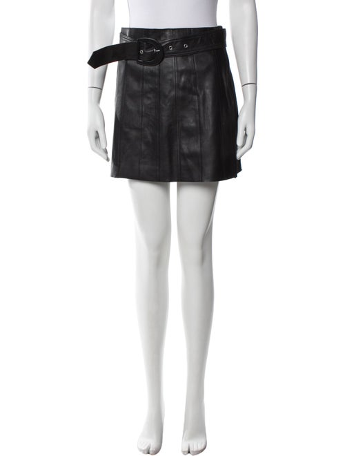 Sandro Lamb Leather Mini Skirt