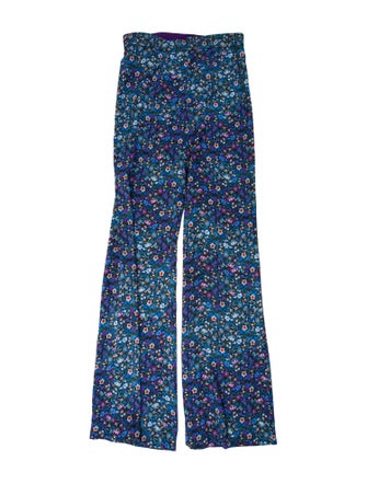 Sandro Floral Print Wide Leg Pants