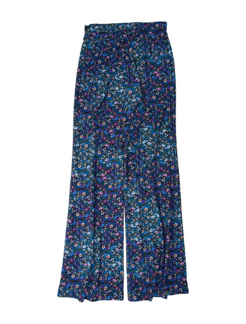 Sandro Floral Print Wide Leg Pants
