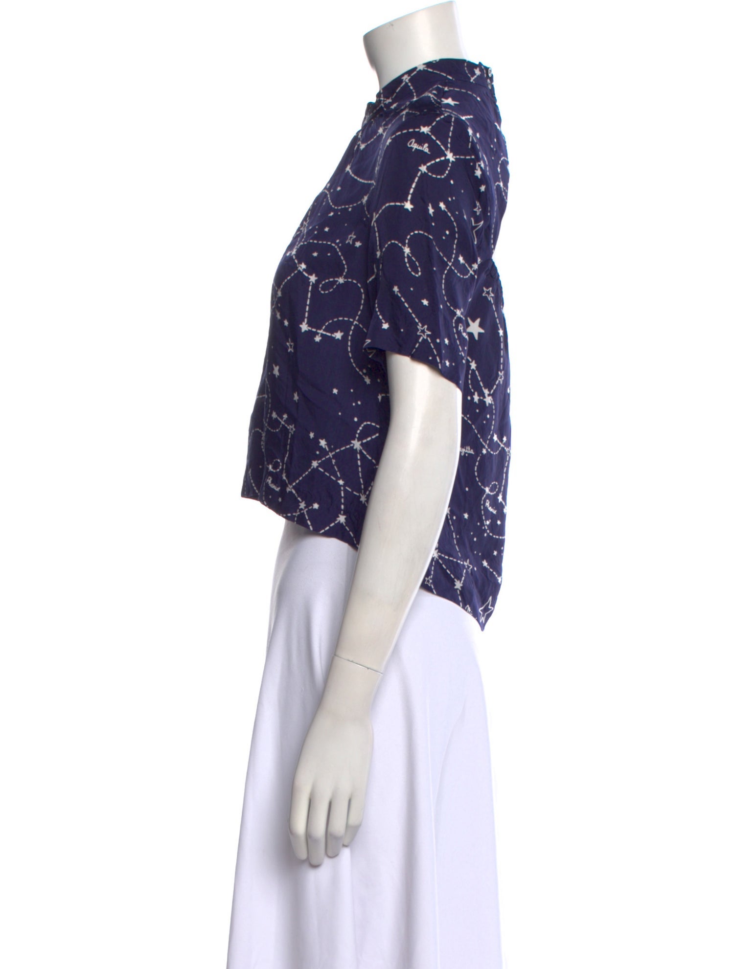 Sandro Floral Print Mock Neck Crop Top