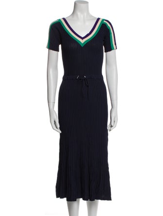 Sandro V-Neck Midi Length Dress