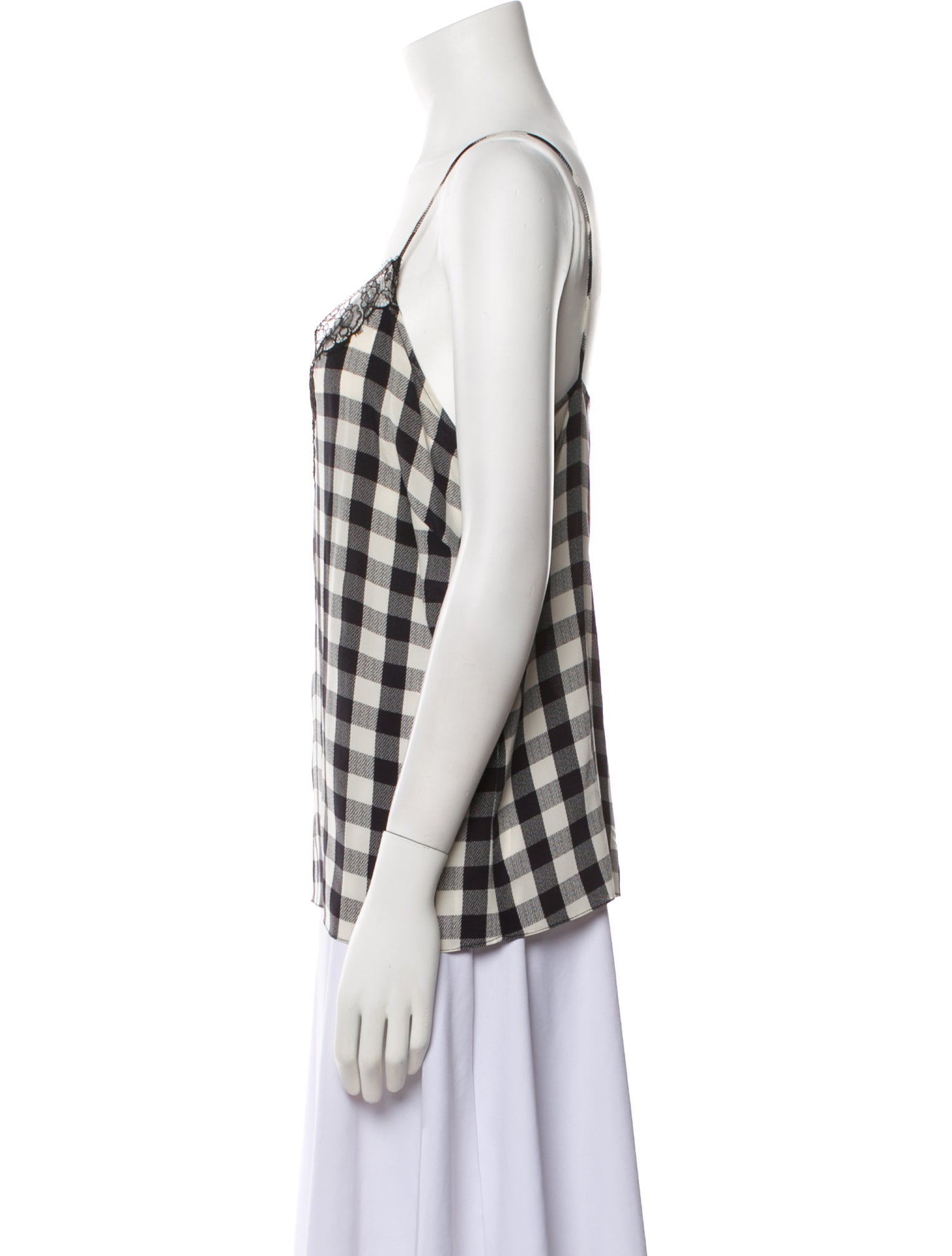 Sandro Silk Plaid Print Top
