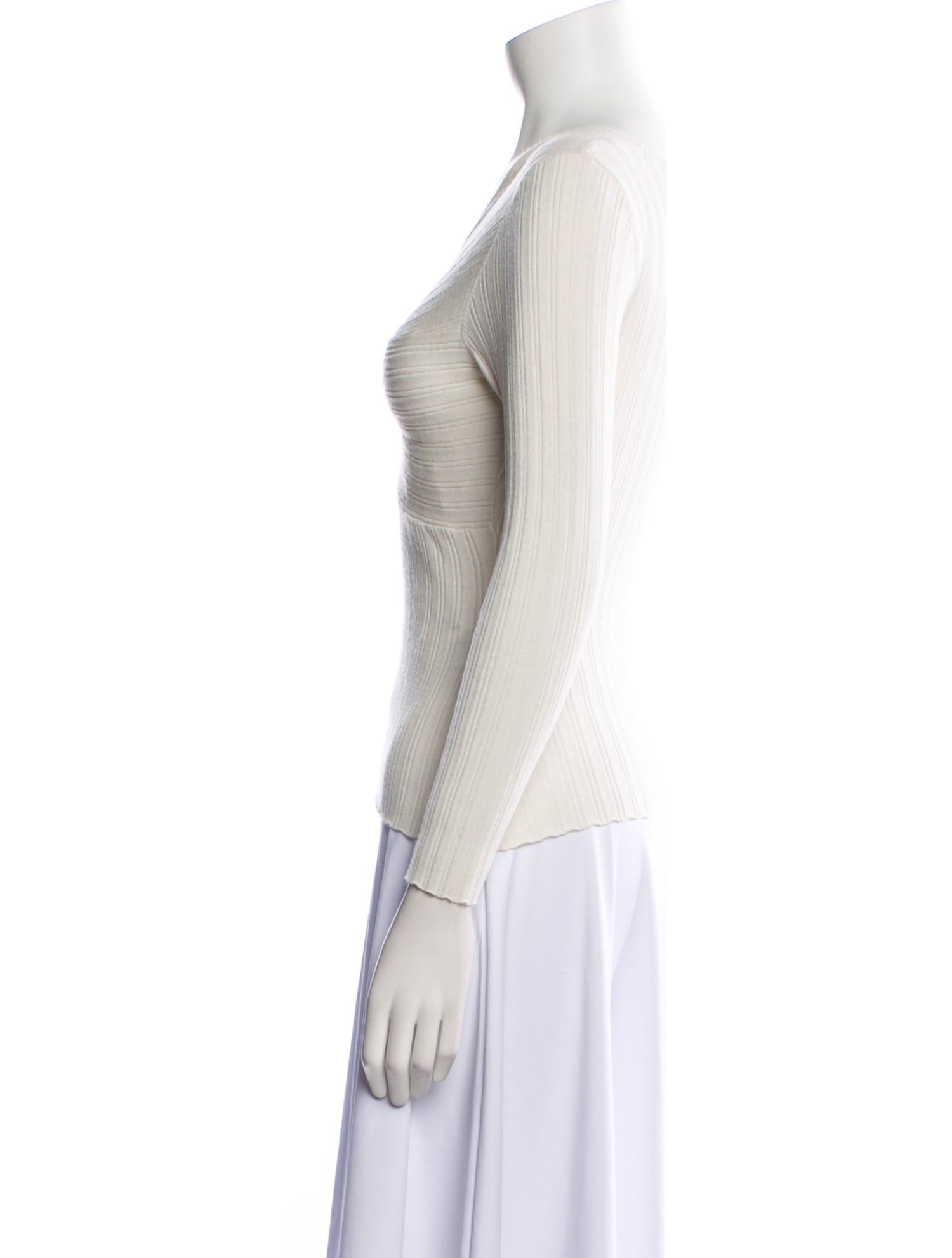 Sandro V-Neck Long Sleeve Top