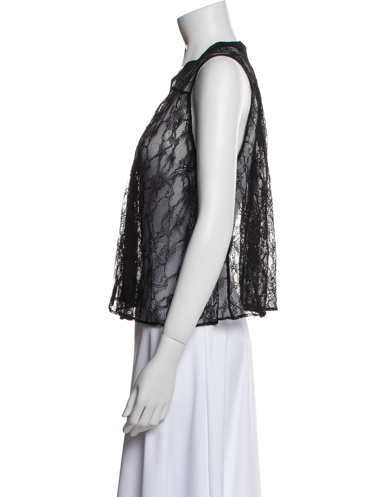 Sandro Lace Pattern V-Neck Blouse