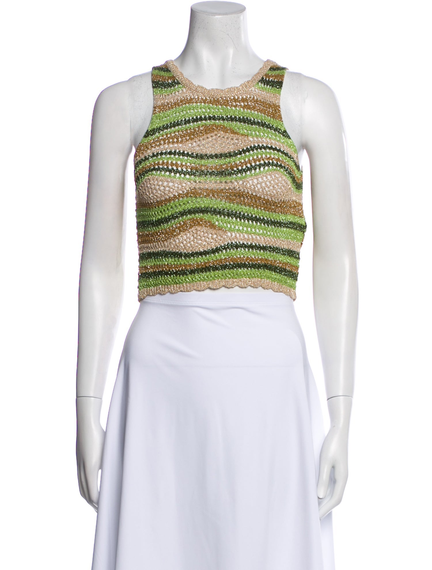 Sandro Striped Scoop Neck Crop Top w/ Tags