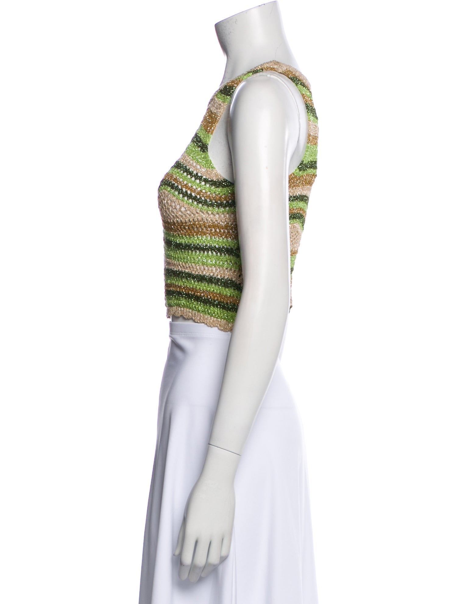 Sandro Striped Scoop Neck Crop Top w/ Tags