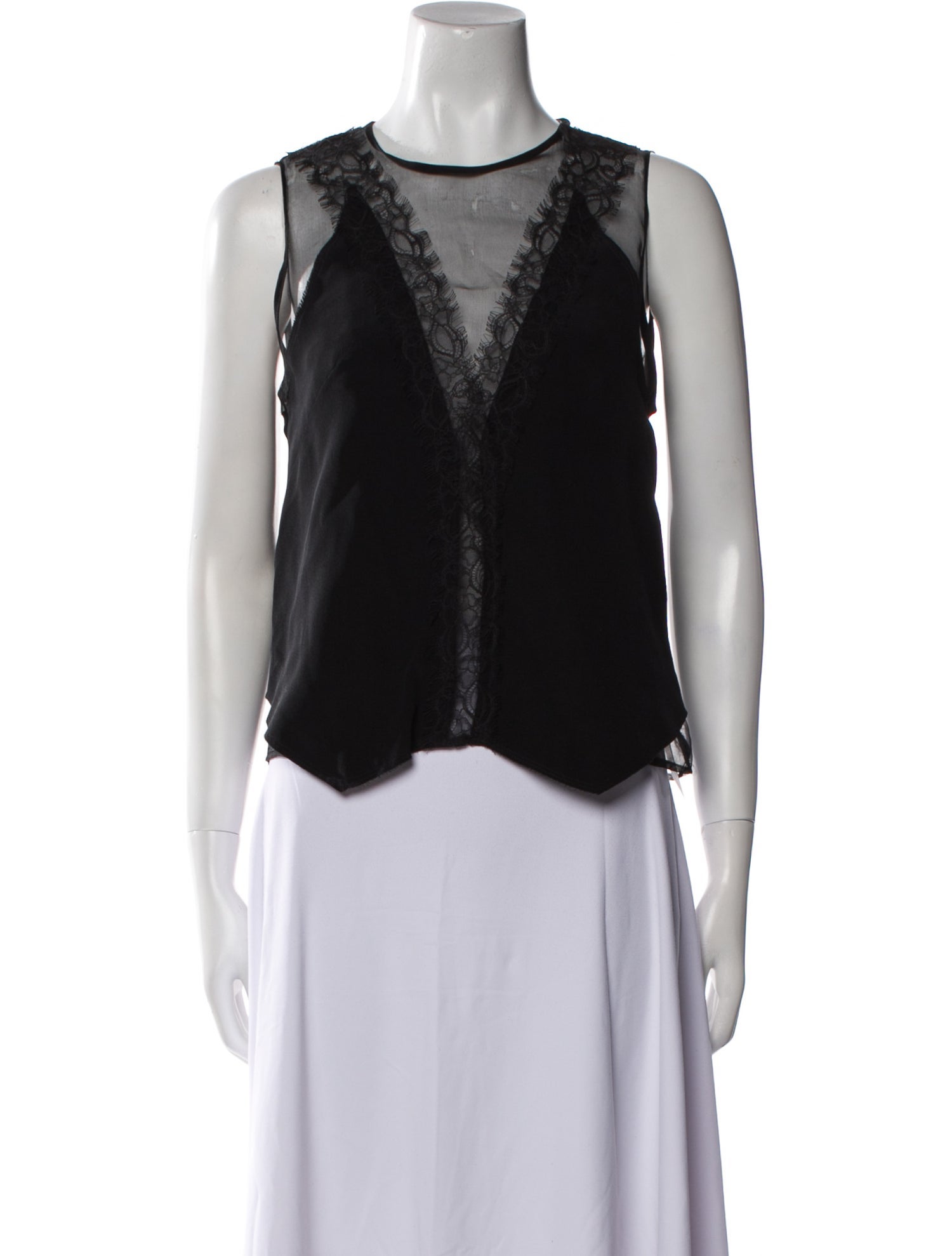 Sandro Silk Crew Neck Crop Top