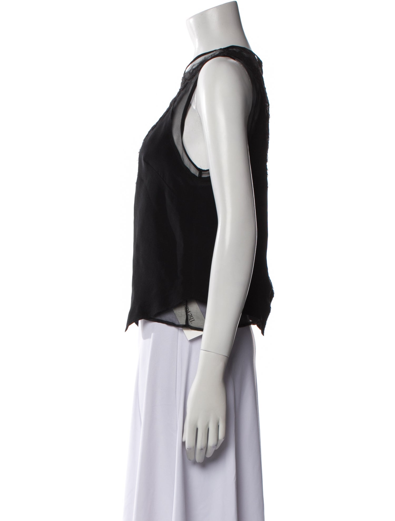 Sandro Silk Crew Neck Crop Top