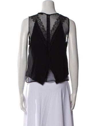 Sandro Silk Crew Neck Crop Top