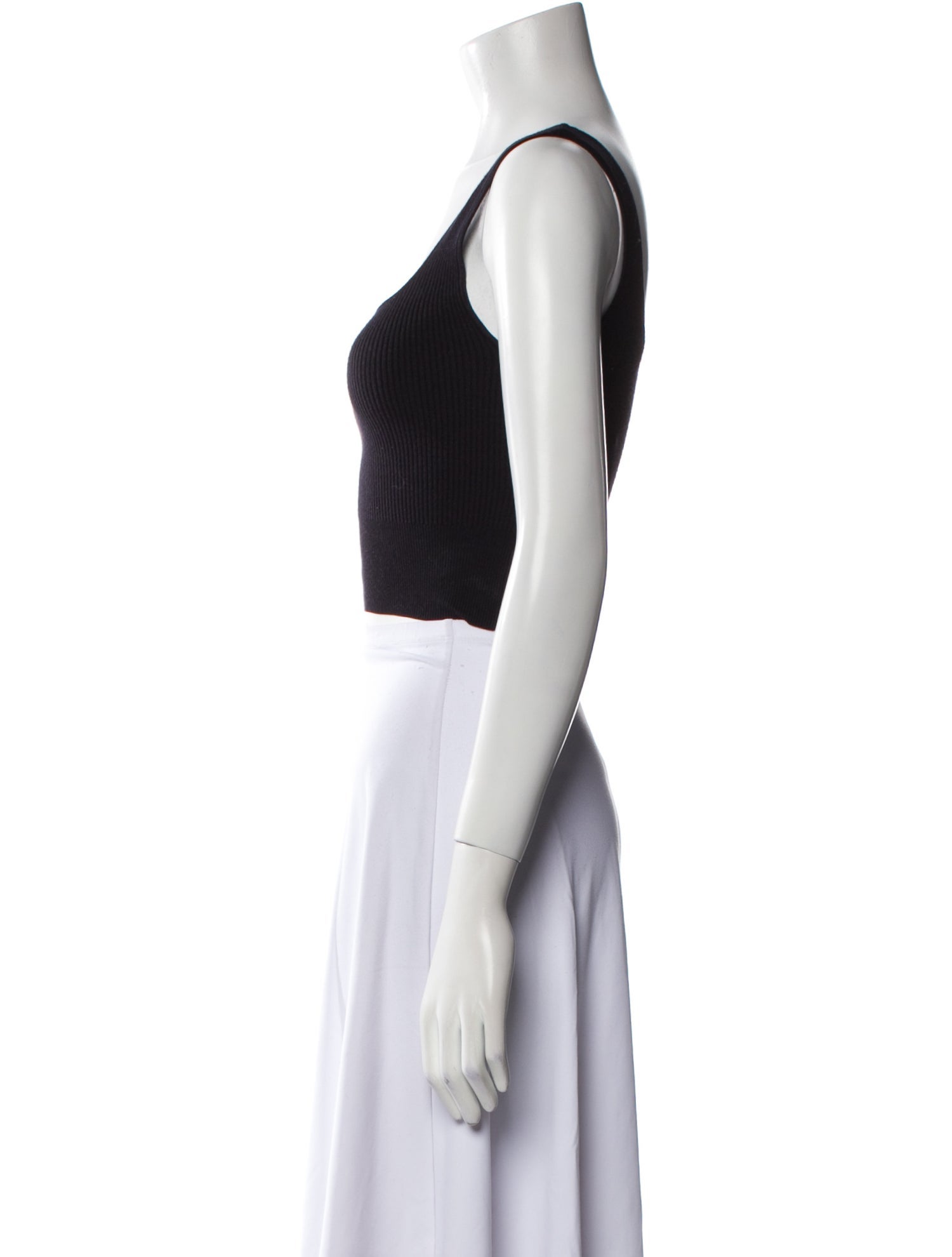 Sandro Square Neckline Sleeveless Crop Top