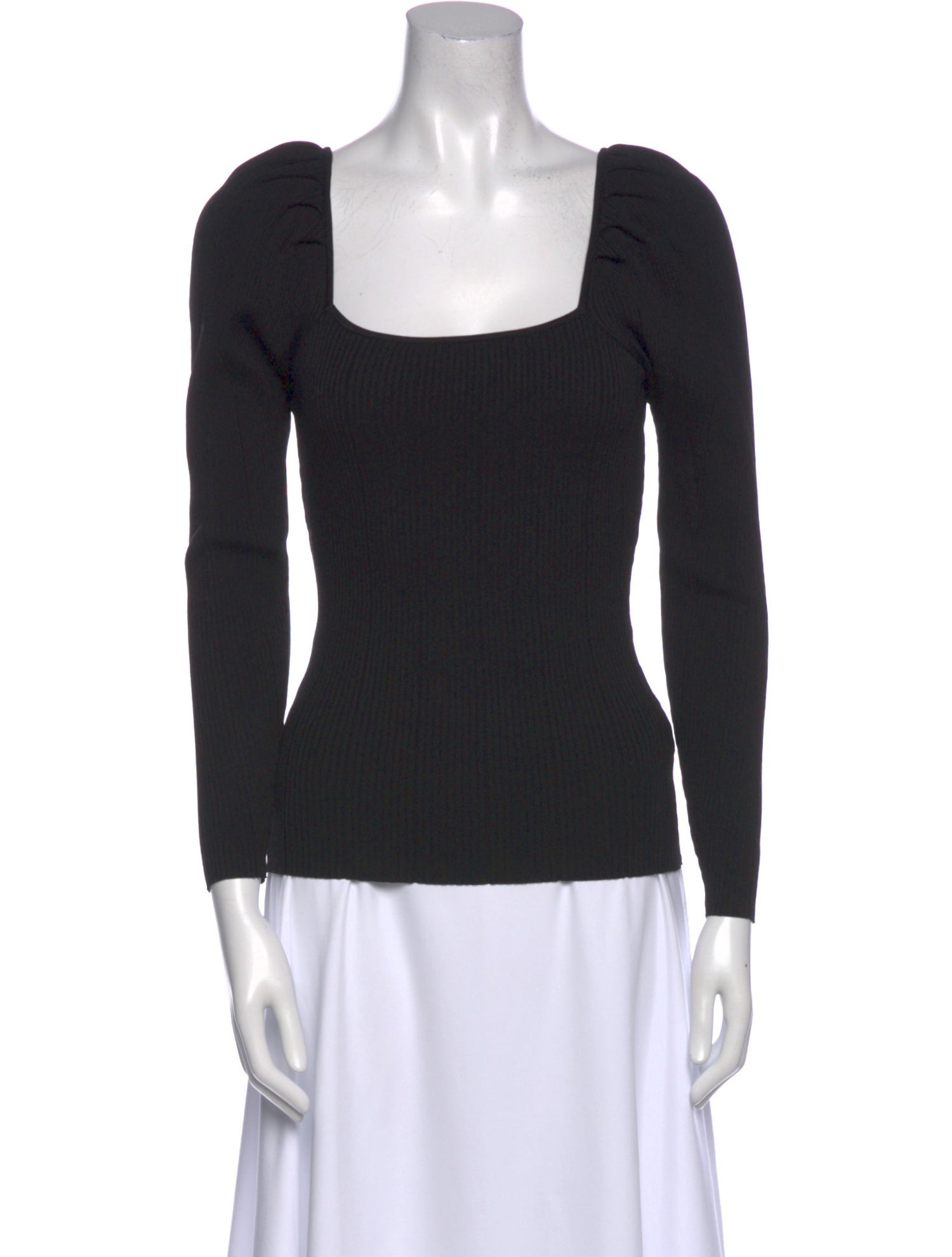 Sandro Square Neckline Long Sleeve Top