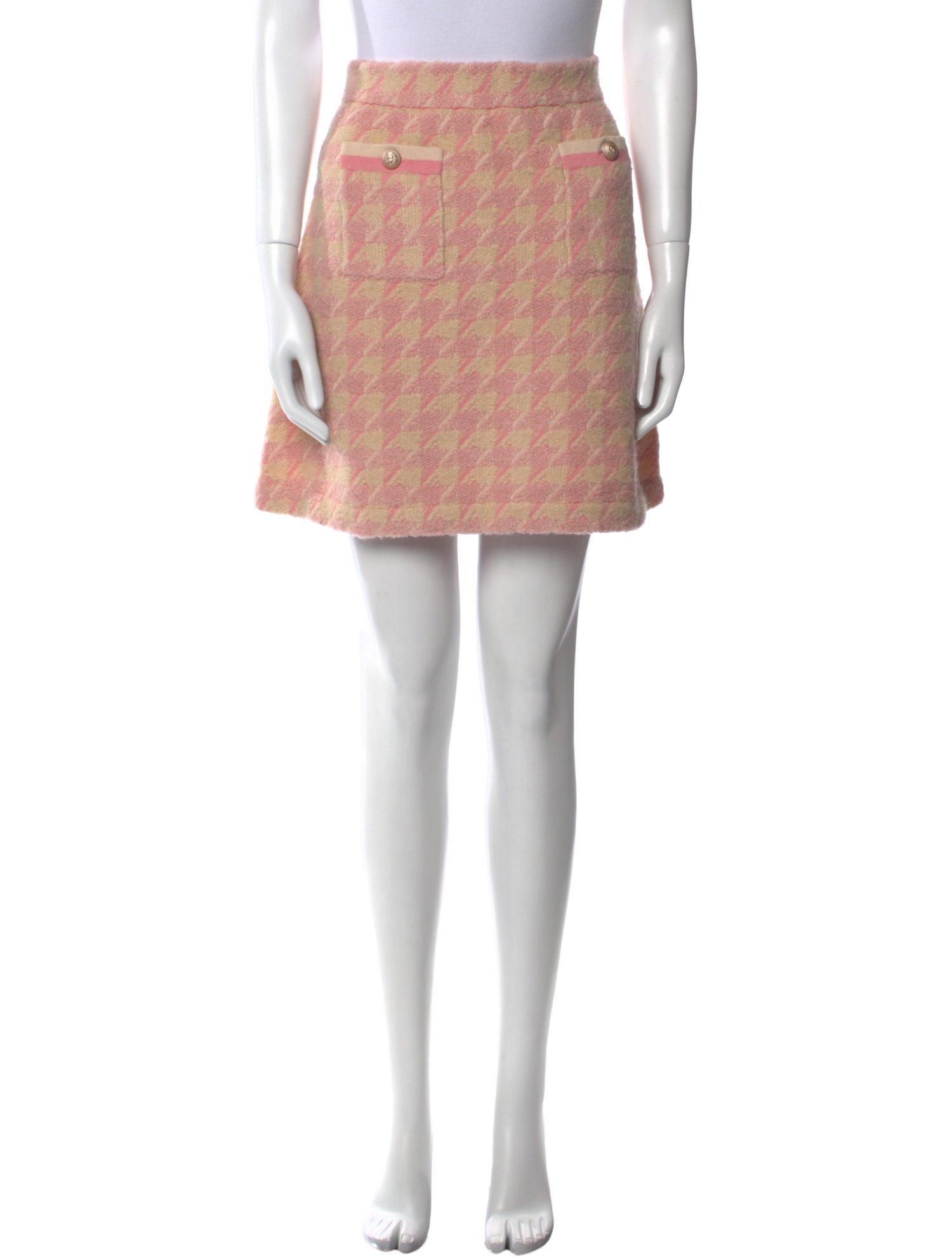 Sandro Houndstooth Print Mini Skirt