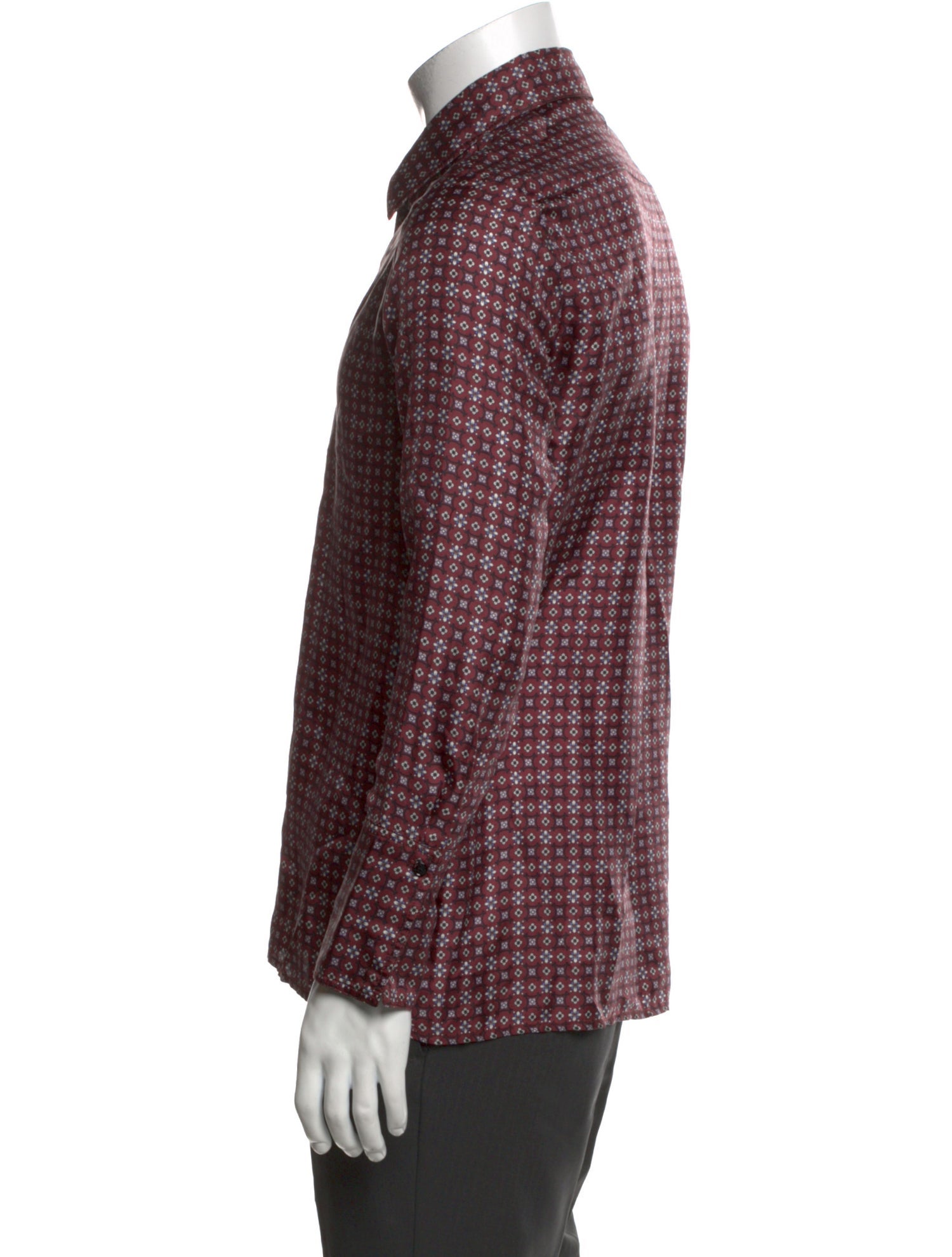 Sandro Silk Printed Dress Shirt