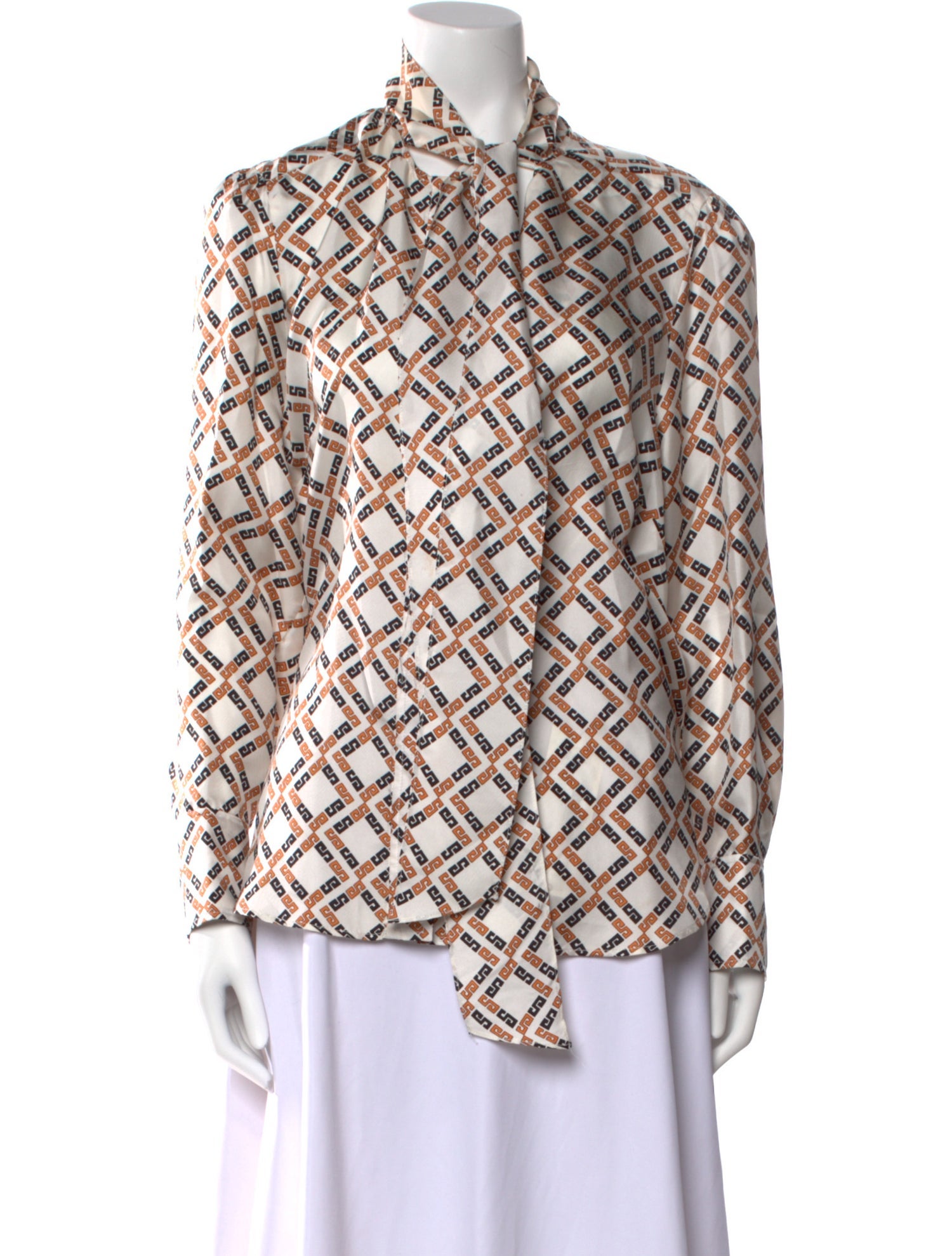 Sandro Silk Printed Button-Up Top