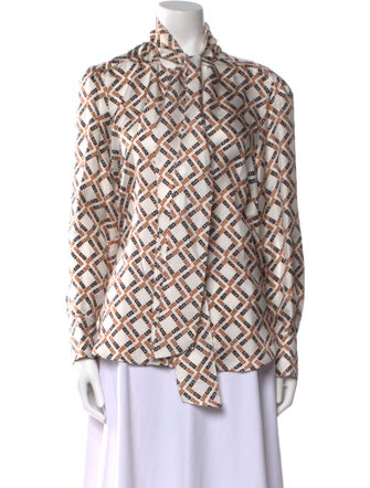 Sandro Silk Printed Button-Up Top