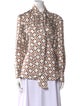 Sandro Silk Printed Button-Up Top