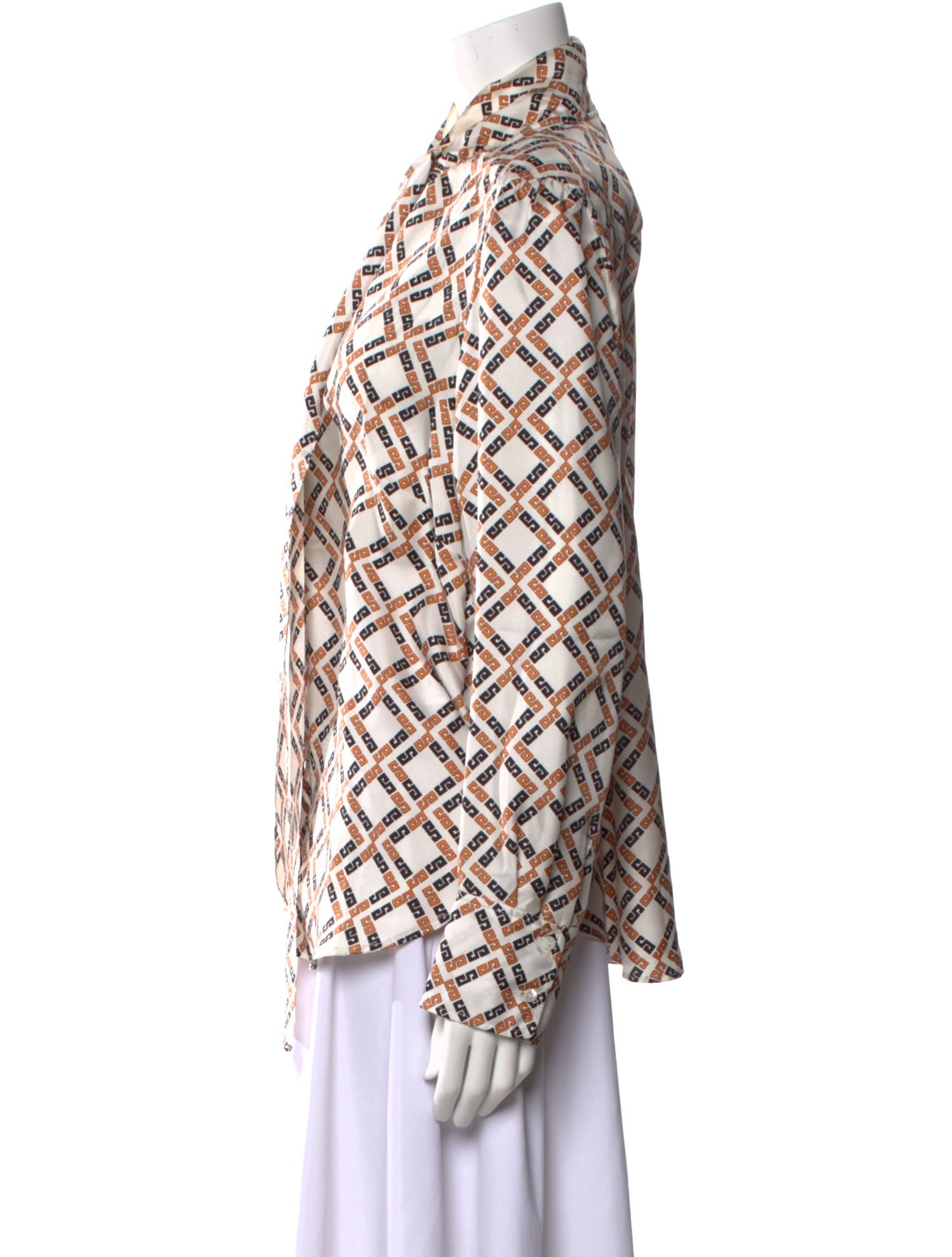 Sandro Silk Printed Button-Up Top