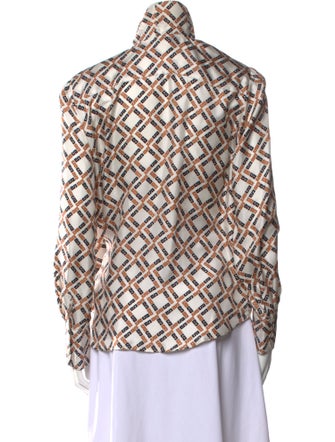 Sandro Silk Printed Button-Up Top