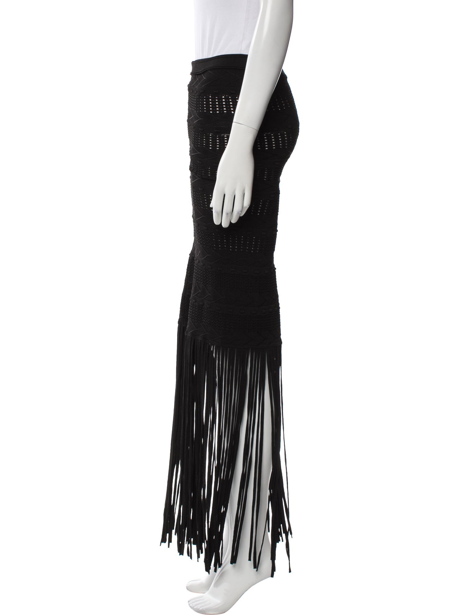 Sandro Fringe Trim Accent Long Skirt