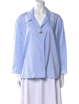Sandro Striped Long Sleeve Button-Up Top