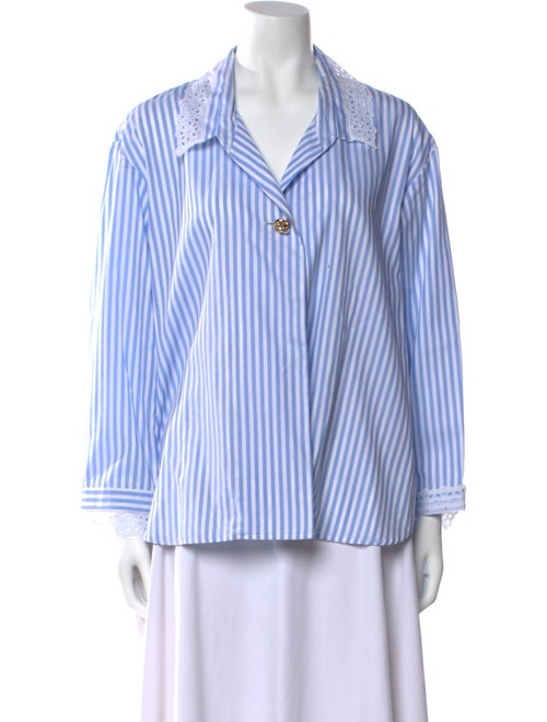 Sandro Striped Long Sleeve Button-Up Top