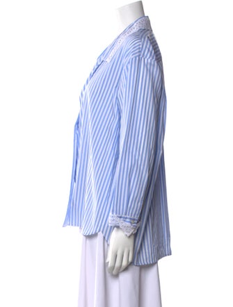 Sandro Striped Long Sleeve Button-Up Top
