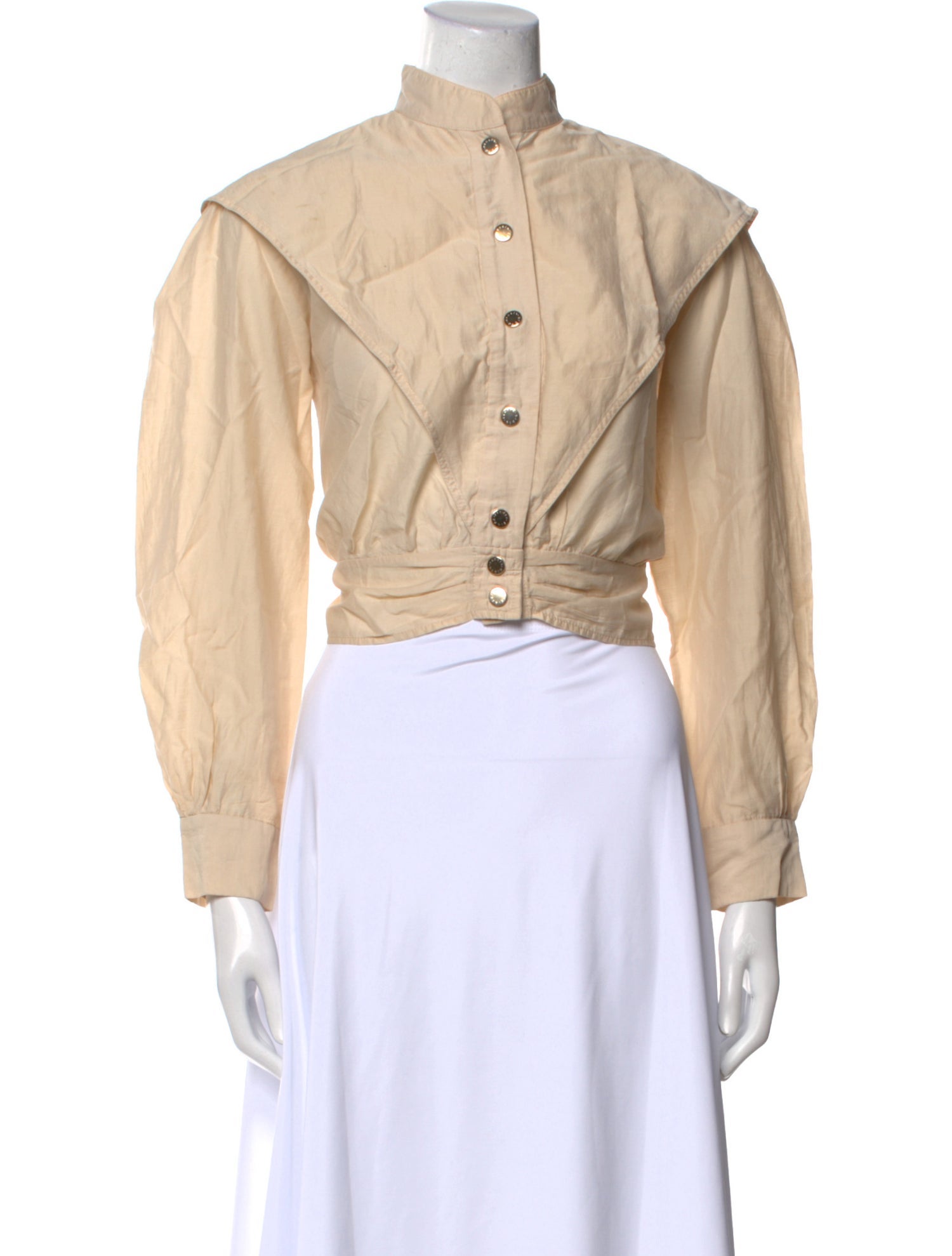 Sandro Mock Neck Long Sleeve Crop Top