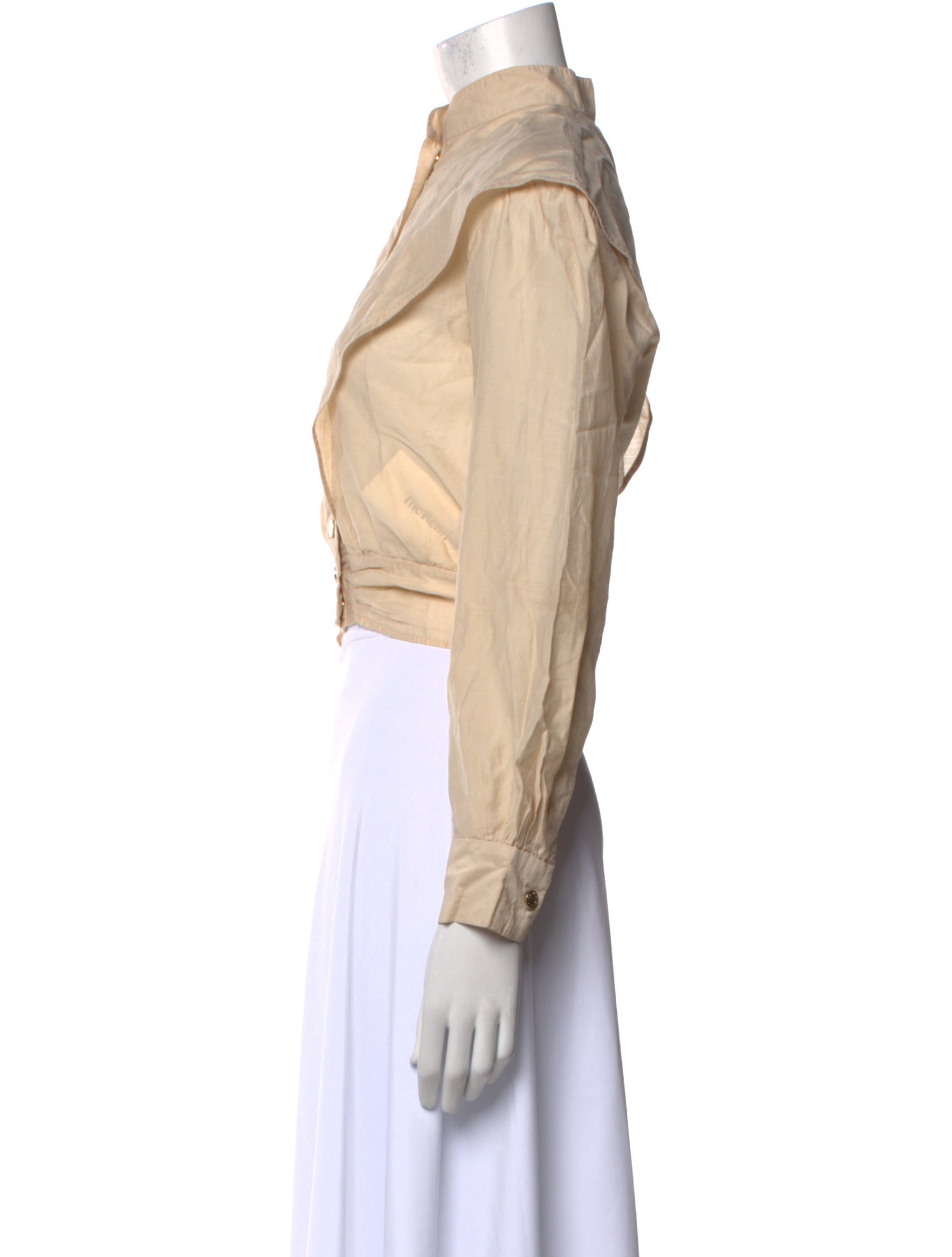 Sandro Mock Neck Long Sleeve Crop Top