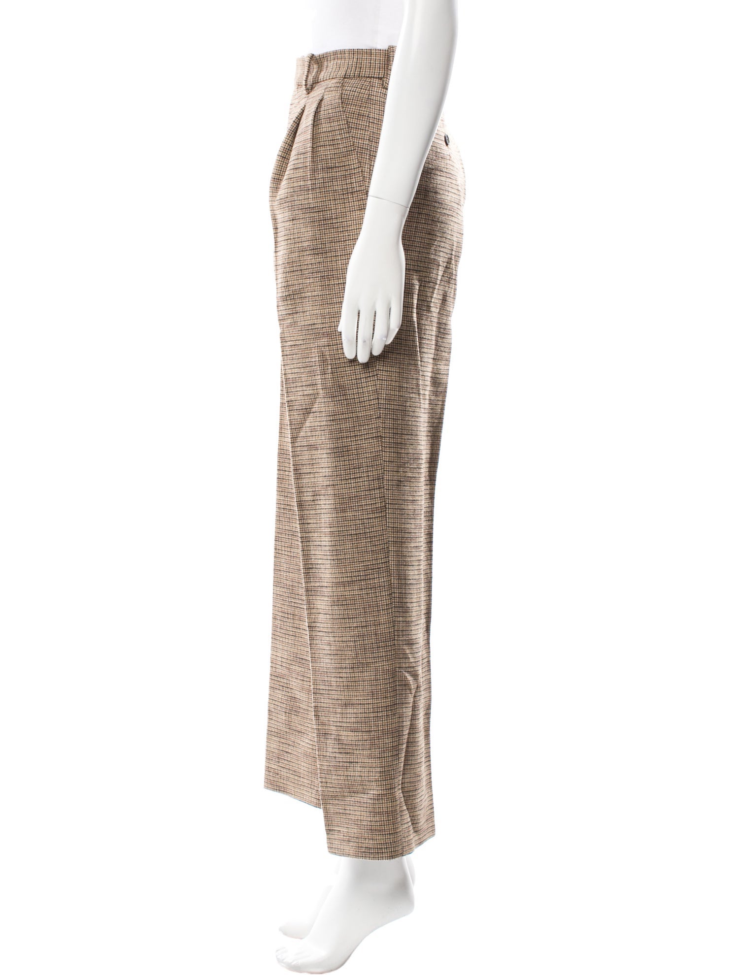 Sandro Plaid Print Wide Leg Pants w/ Tags