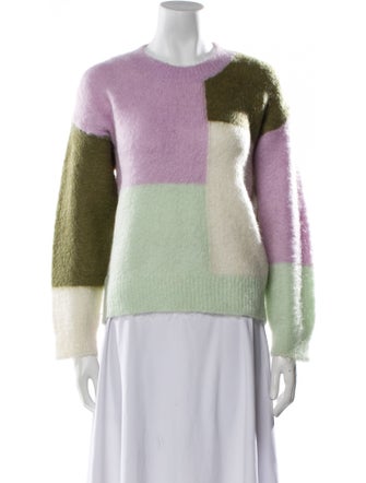 Sandro Nylon Colorblock Pattern Sweater