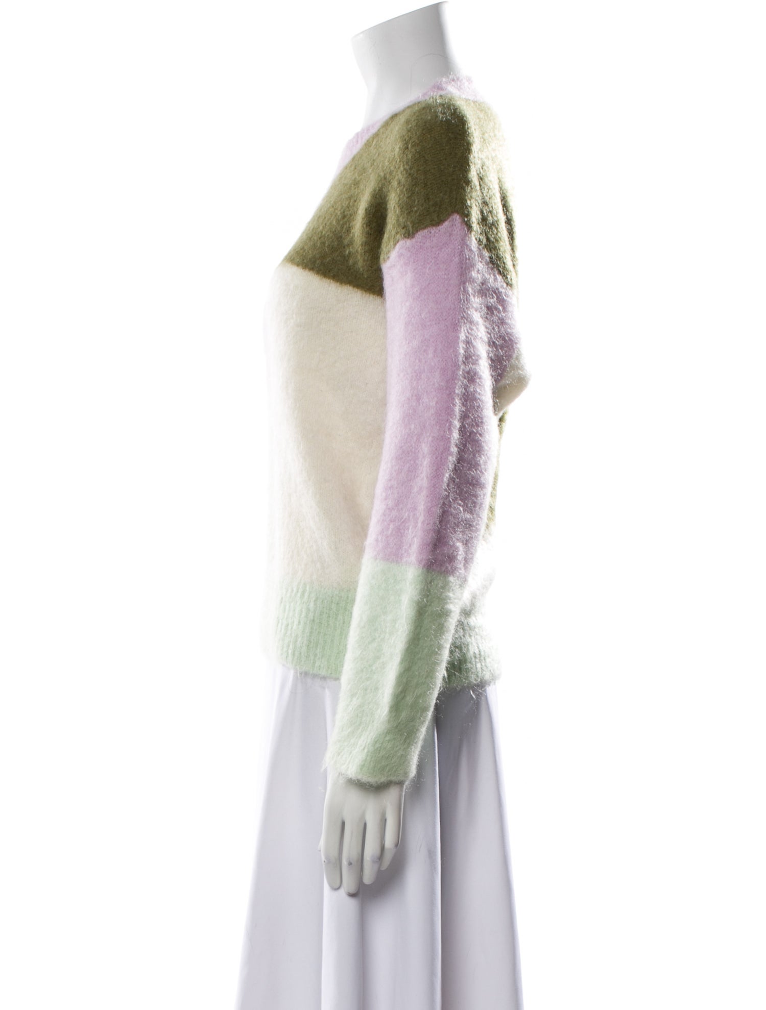 Sandro Nylon Colorblock Pattern Sweater