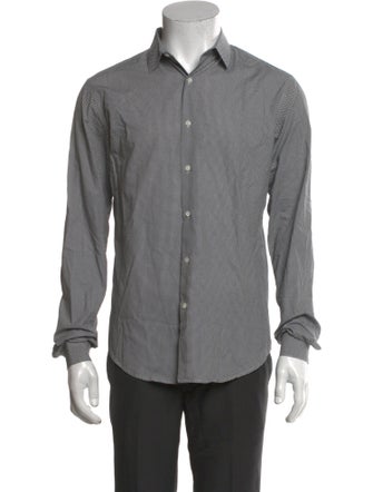 Sandro Striped Long Sleeve Denim Shirt