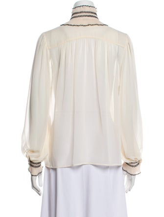Sandro Mock Neck Long Sleeve Blouse