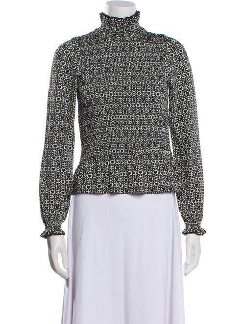 Sandro Printed Turtleneck Blouse